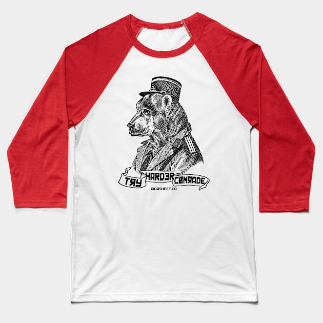 Bear Baseball T-Shirt by gigasheet